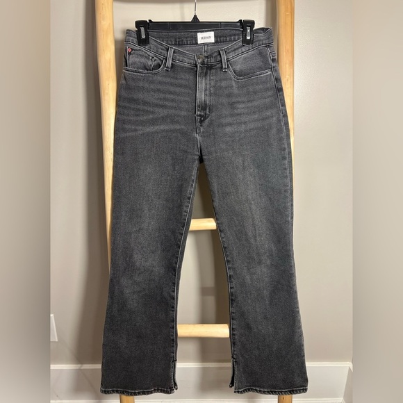 Hudson 28 denim Blair high-rise bootcut crop Women's Gray Jeans pockets - Picture 1 of 12